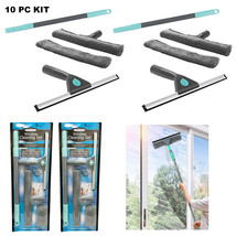 10 Pc Window Squeegee Cleaning Kit 51&quot; Extension Pole Wiper Microfiber C... - £57.19 GBP