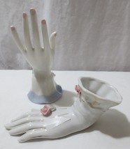 Vtg 1950&#39;s Lefton Pair Vanity Decor Graceful Hands 6 1/2&quot; tall and long - £23.89 GBP