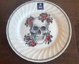 Royal Wessex Halloween Sugar Skull Red Rose Dinner Plate Dia Del Muertos... - $19.99