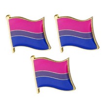3 Bisexual Pride Flag Pins 0.5&quot; Lapel Pin Bi Lgbtq Gay Lesbian Tie Hat Lot Set - £7.85 GBP