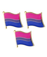 3 BISEXUAL PRIDE FLAG PINS 0.5&quot; Lapel Pin Bi LGBTQ Gay Lesbian Tie Hat L... - $9.95