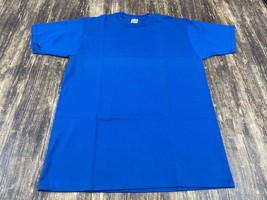 VTG JERZEES Royal Blue 50/50 Heavyweight Blank T-Shirt - Large - NWOT - £7.20 GBP