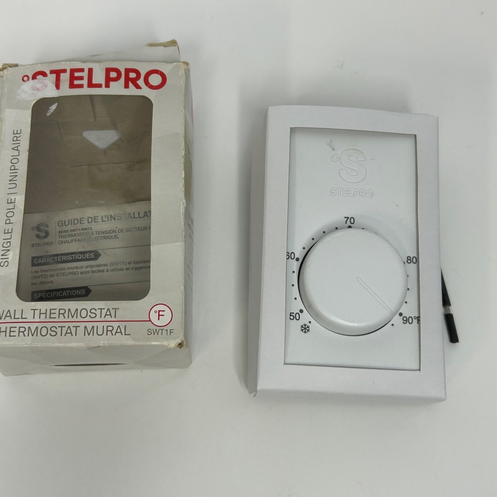 Stelpro SWT1F Single Pole White Wall Thermostat Never Used - $18.73