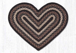 Earth Rugs C-313 Mocha Frappuccino Heart Braided Rug 20&quot; x 30&quot; - £31.00 GBP