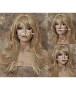 Golden Blonde Mix Human Hair Blend Wig Heat OK Flared out Sides and Back... - $2,424.35 MXN