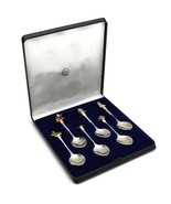 Jean Manson Christmas Spoons Silverplated London  Set of 6 in Case - £31.41 GBP