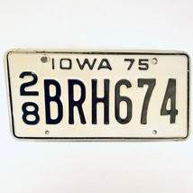 1975 United States Iowa Delaware County Passenger License Plate 28 BRH674 - £13.29 GBP