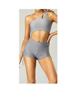 V Cross Tummy Hiding   Honeycomb Gym Shorts with side string Overlap wai... - £27.53 GBP