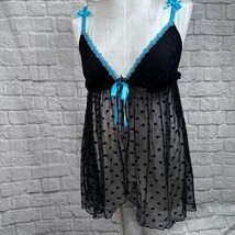 Cacique 2 Pièce Nuisette à Pois Maille Femmes 14/16 Haut String Lingerie... - $33.25