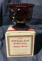 AVON 1876 Sugar Bowl Cape Cod Red Glassware New In Box Vintage Collectible - $12.34
