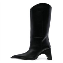 New Fashion Shaped Heel Knee High Boots Women&#39;s Elegant Party Black Autumn Winte - £90.37 GBP