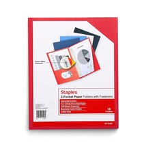 Staples 2-Pocket Folder with Fasteners Assorted 905754 - £14.14 GBP
