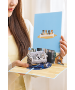 Dogs on settee pop-up greeting card 15cm x 20cm UK sales only - $10.00