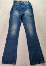 Zara Bootcut Jeans Women Tall 4 Blue Denim 100% Cotton Pockets Flat Front Casual - £18.36 GBP