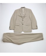 Calvin Klein Mens 36S Pinstripe 2 Piece Suit Wedding Khaki Tan Beige Pan... - $216.57 CAD