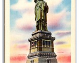 Statue of Liberty New York City NY NYC UNP Unused Linen Postcard Y14 - £1.54 GBP