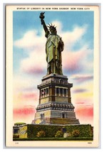 Statue of Liberty New York City NY NYC UNP Unused Linen Postcard Y14 - £1.53 GBP