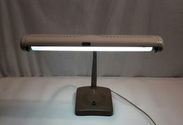 Vtg Keystone Gooseneck Desk Lamp 16&quot; Fluorescent Light Retro 60s MID CENTURY - £22.23 GBP
