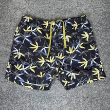 Tommy Bahama Relax Swim Trunks Mens L 37x6.5 Black Floral Mesh Lined Nyl... - $16.19