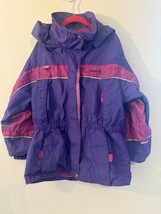 Vintage OshKosh Girls 6X Purple Pink Jacket Double Zipper, Snaps,Hood En... - $22.43