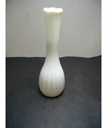 White Porcelain Flower Vase 8.5&quot; Tall 2 3/4&quot; Base Has Sopper Inside For ... - $12.74