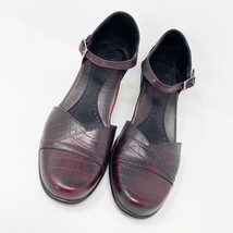 Dansko Womens Dark Burgundy Embossed Leather Ankle Strap Heels, Size 6 EU 36 - £24.70 GBP