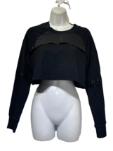Lime &amp; Vine black Long Sleeve Mesh Cropped Top Athletic Shirt Size XS - £11.59 GBP