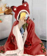 Fox &amp; Bear Plush Hooded Cape Wrap - $59.99+