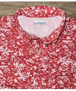 Columbia Shirt Vented PFG Mens M Red Short Sleeve Hawaiian Tropical Beach - $13.45