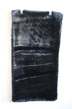 NWOT Valerie Stevens Black Faux Fur Rectangle Wrap Shawl Stole 18.5&quot; - £27.42 GBP