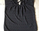 LC Lauren Black Arrow Print Size Small Tie back Blouse Short sleeve - £19.69 GBP