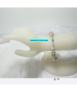 B76 .925 argentium sterling silver freshwater pearl and bue onyx bracelet - $65.78 CAD