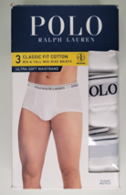 NIP Polo Ralph Lauren 3 Pack Mens Classic Fit Cotton Big Tall Mid Rise Briefs 2X - £19.50 GBP