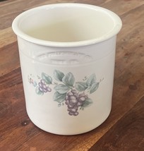 Vintage Pfaltzgraff Grapevine Embossed  Utensil Holder Crock USA 6¼&quot;x6¼&quot;... - $19.00