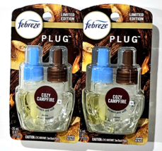 2 Pack Febreze Plug Cozy Campfire Scented Oil Refills Air Freshener - £23.52 GBP