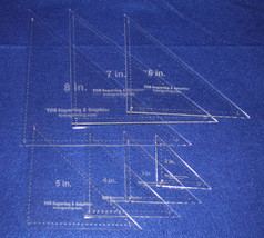 7 Pc Triangle - 2"-8"  With Seam Clear Acrylic 1/8"-Laser Cut Quilt Templates- - $38.66