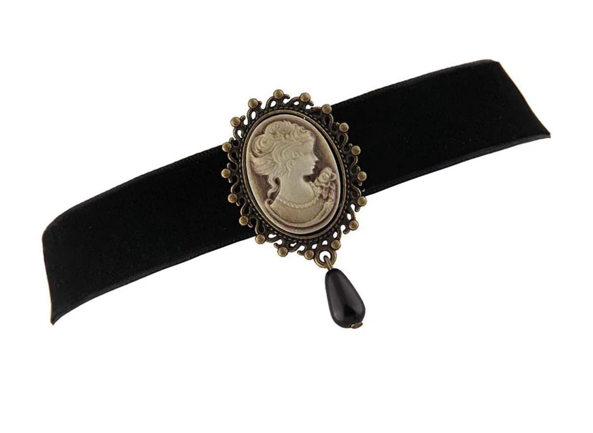 Fashion Retro Black Victorian Cameo Pearl Bead - $40.52