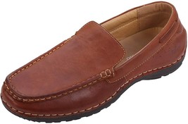 Men Slip-On Leather Shoes Casual Mens Driving Style Loafers     (Brown,Size:7.5) - £15.55 GBP