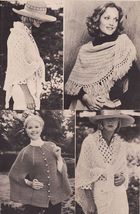 Vtg 1978 Knit Crochet Shawls Cape Afghans Christening Dress Swimsuit Pat... - $12.99