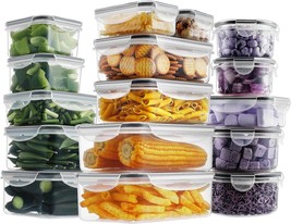 32 Piece Food Storage Set Airtight Snap Lid Containers for Meal Prep Kitchen and - £45.65 GBP