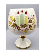 Elegant Christmas Goblet Candle Holder, Vintage Luminary, Holiday Ivy an... - £59.38 GBP