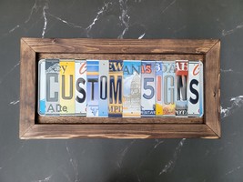 Custom License Plate Sign Hand Crafted License Plate Art in Painted Wood Frame image 2
