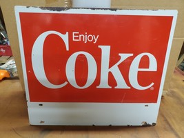 VINTAGE tin Enjoy  coke sign  16 x 14 AA - £138.14 GBP