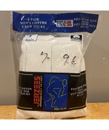 Men&#39;s Vintage Jerzees White Cotton Crew Socks 6 Pairs Shoe Size 6-12 NOS... - $29.69