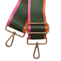 Army Green Barbie Pink Orange Edged Adjustable Crossbody Bag Purse Guita... - $24.75