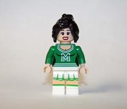 Cheerleader green outfit Female School Girl  Custom Minifigure - £3.38 GBP