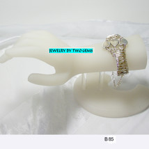 B85 .925 argentium sterling silver triple heart bangle bracelet - £59.32 GBP