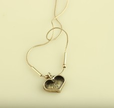 Vintage Sterling Silver Shablool Didae Hammered Heart Pendant with 17&quot; Chain - £37.36 GBP