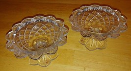 Pair Of Telefloral 24% Lead Crystal Pedestal Candy DISHES-NICE/HEAVY-MADE In Usa - £17.65 GBP
