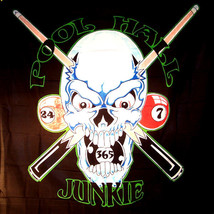 POOL HALL JUNKIE  WALL BANNER WB206 blilards flag - £7.09 GBP